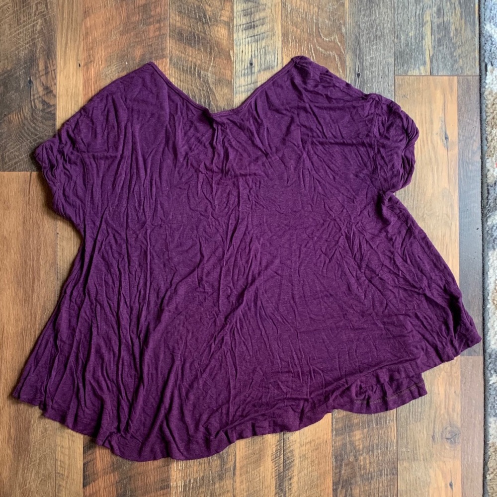 Free People purple low back short sleeve top